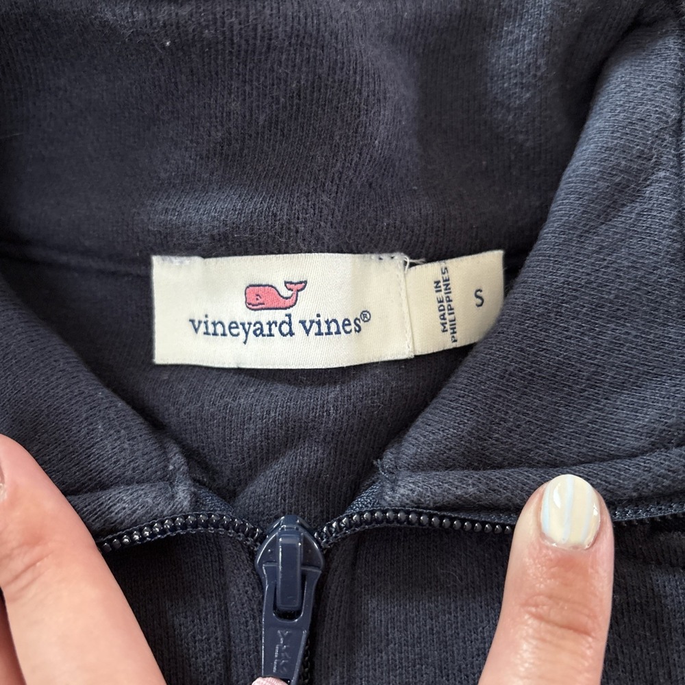 Vineyard Vines The Shep Quarter Zip Navy Blue Pullover Sweatshirt Sz Small - Picture 3 of 8